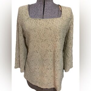 Olive Green Floral Embroidered Lace Shirt Women’s Plus Size 16 / 18W nwot
